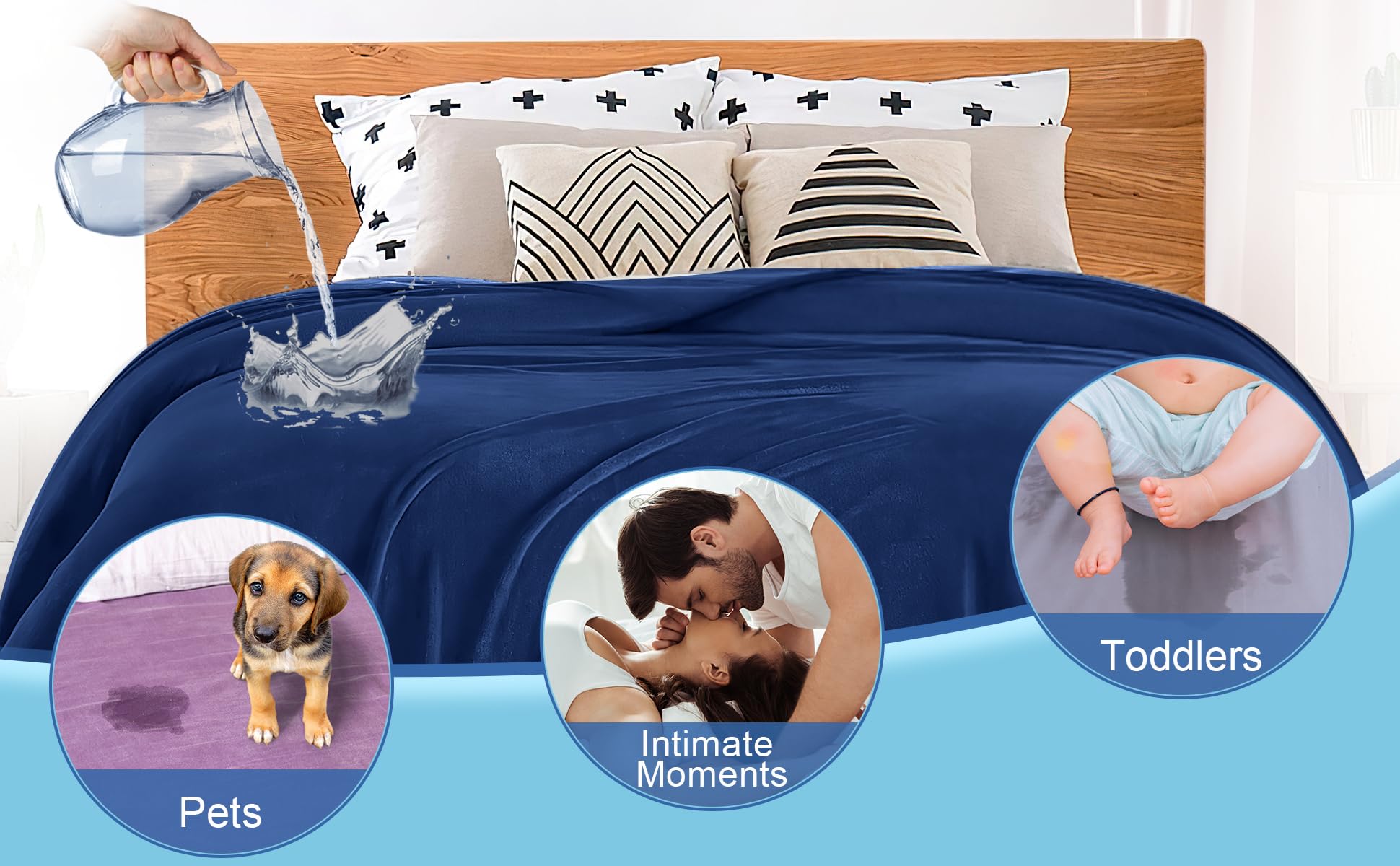 Bedding Aid TPU waterproof layer prevents leaks through to your mattress.