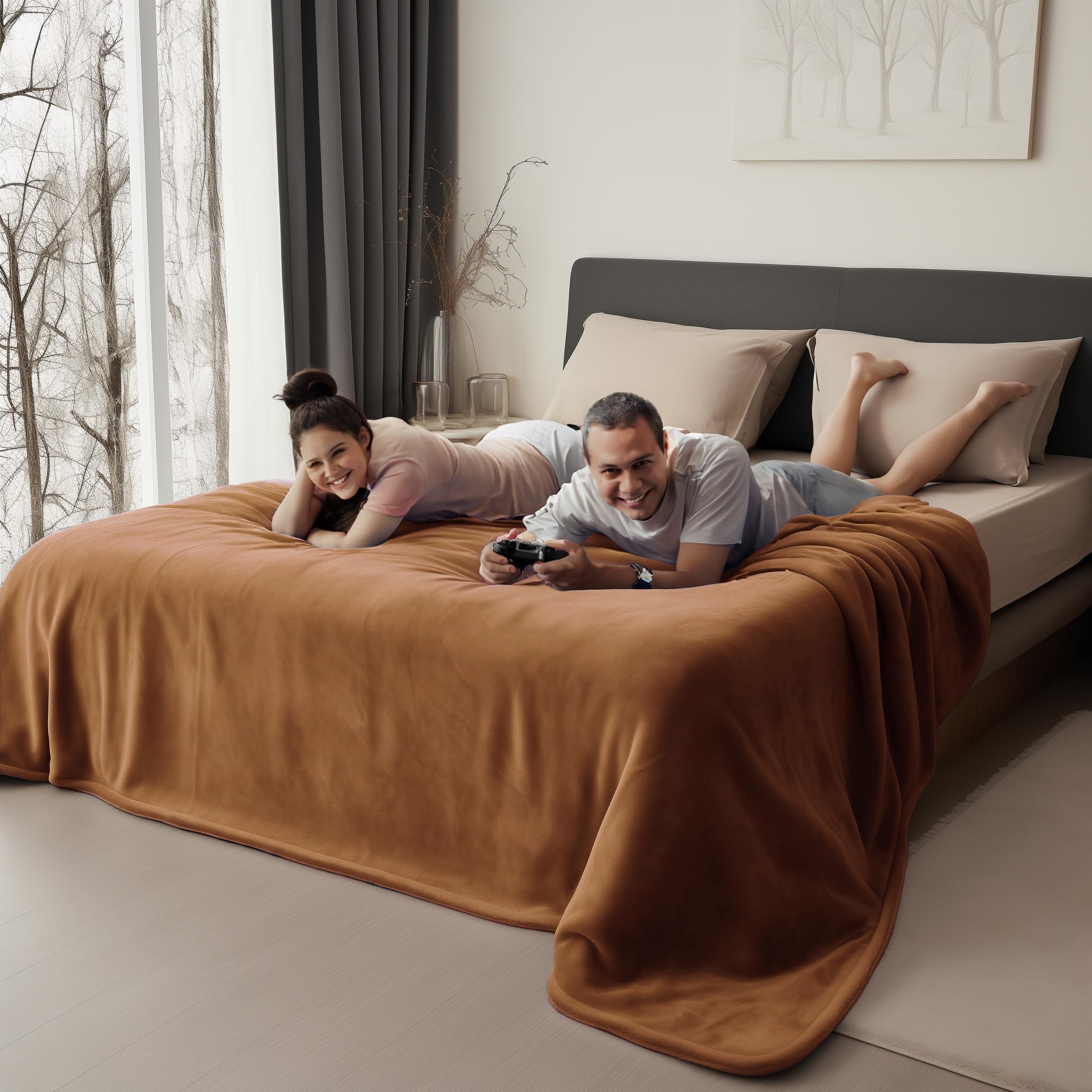 Bedding Aid waterproof blanket with kids shows easy cleanup after spills.