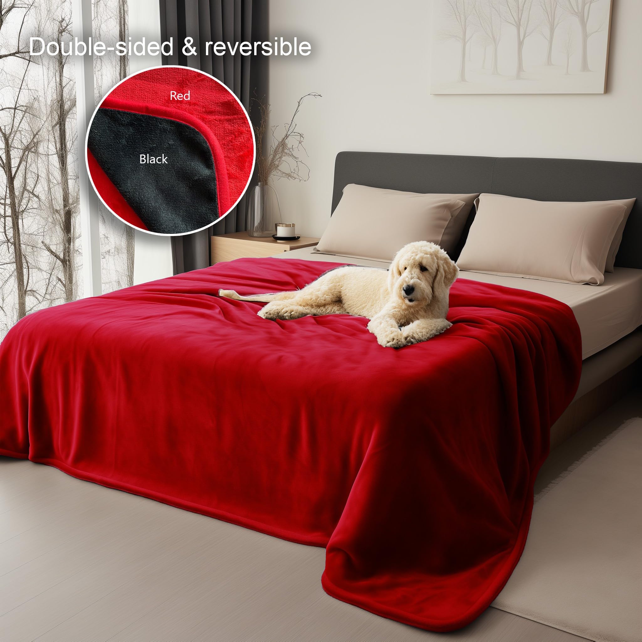 Bedding Aid reversible design shows red and black sides for style variations