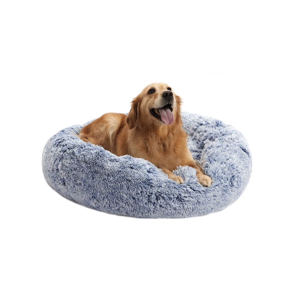 Bedfolks Calming Donut Bed navy plush fur for cozy security