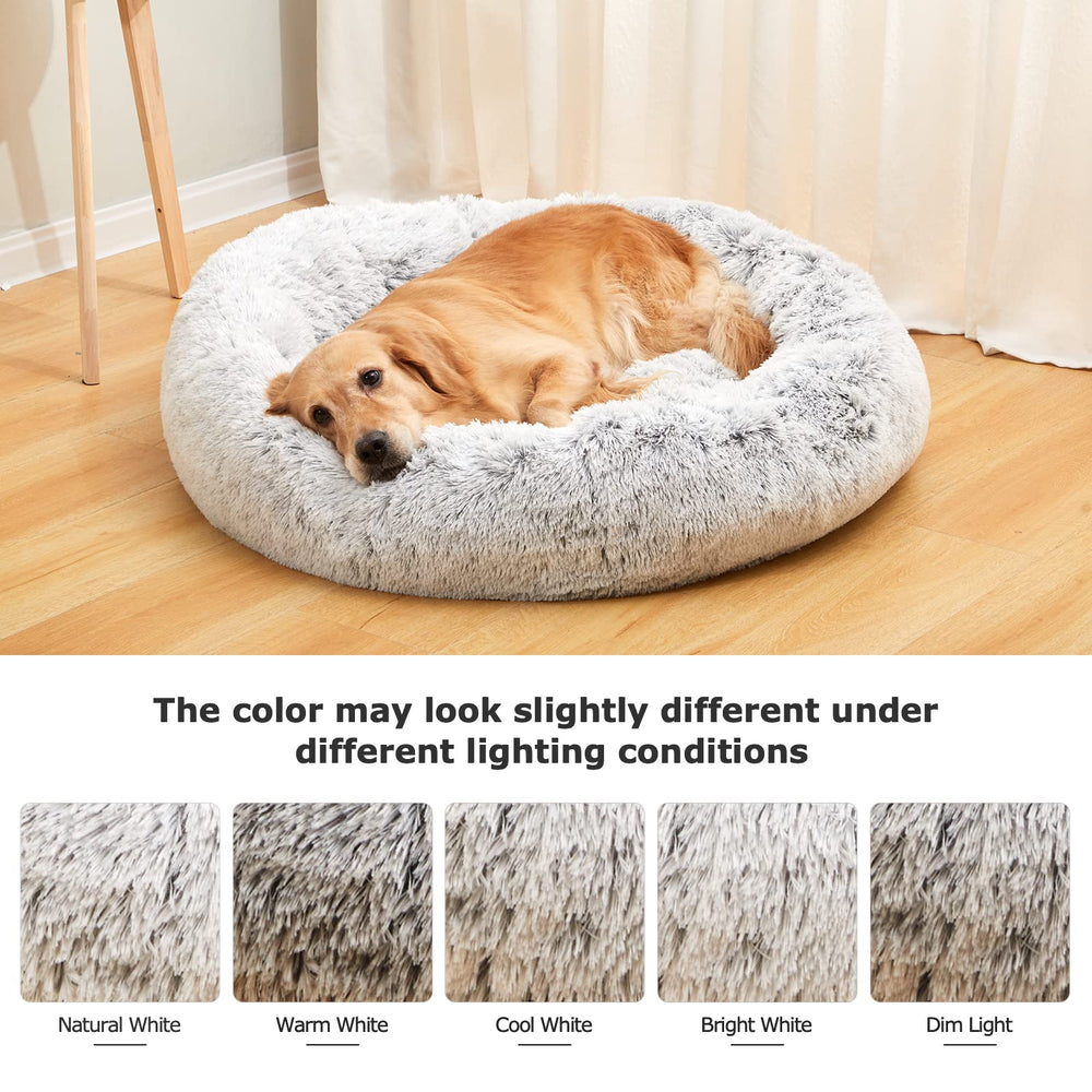 Bedfolks Calming Donut Bed large 36-inch design fits bigger dogs up to 100 pounds