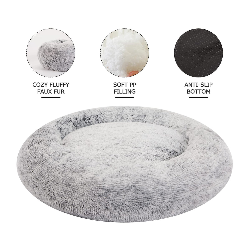 Bedfolks Calming Donut Bed 36in dog curling for comforting retreat