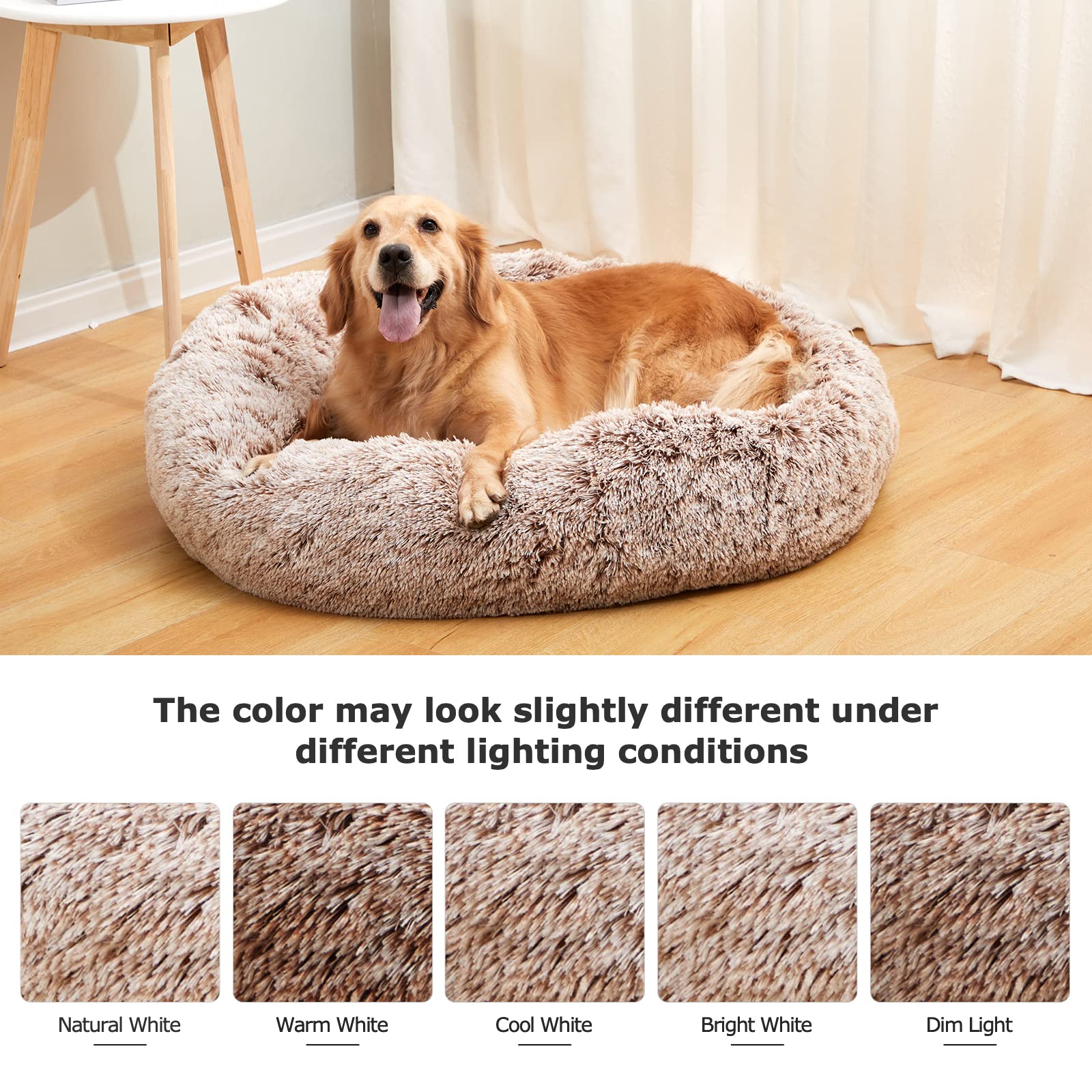 Bedfolks Calming Donut Bed fur texture closeup conveys luxury softness