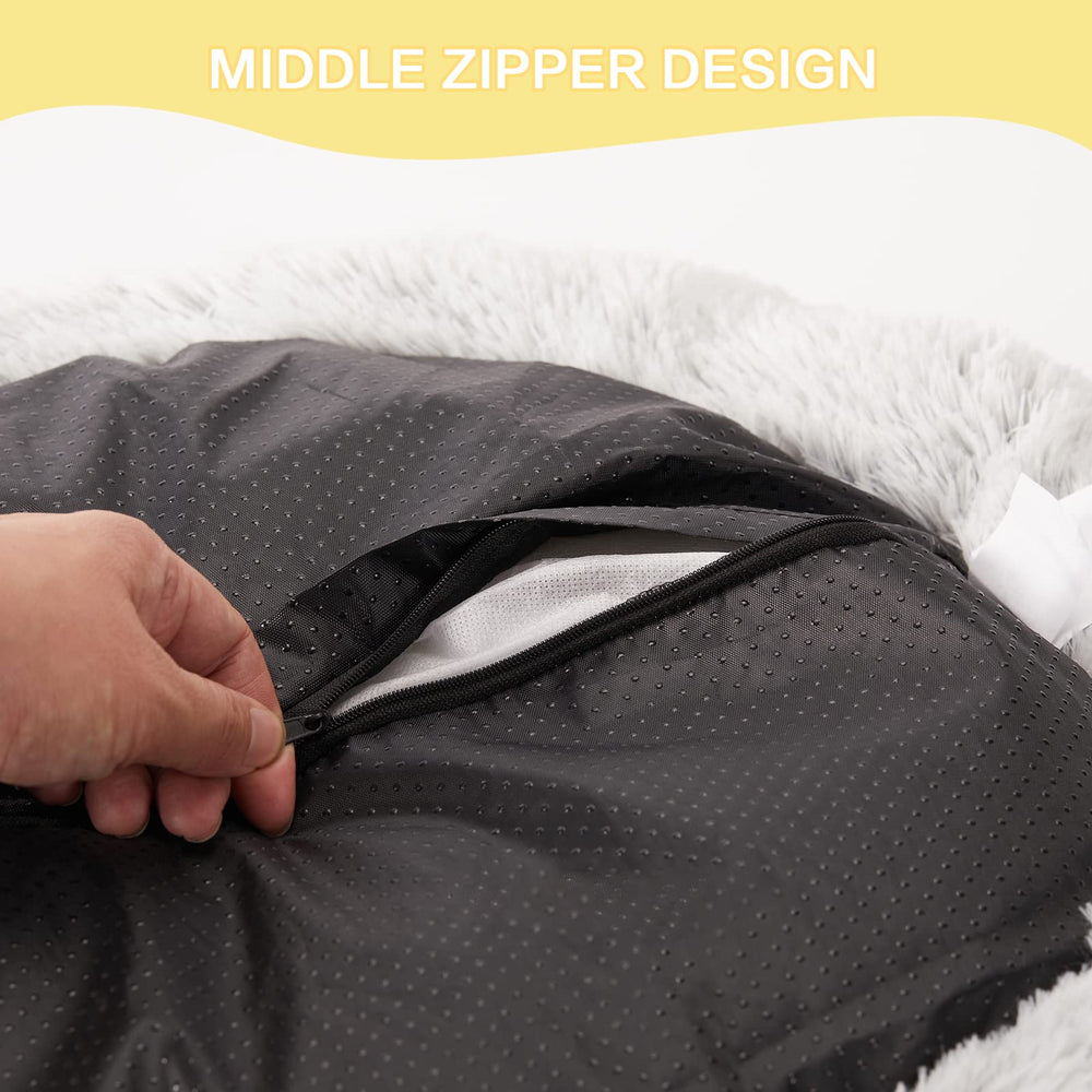 Bedfolks Calming Donut Bed non-slip bottom demonstrates stable placement on floors