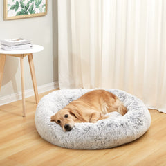 Bedfolks Calming Donut Bed plush fabric close-up emphasizes warmth and comfort for peaceful naps