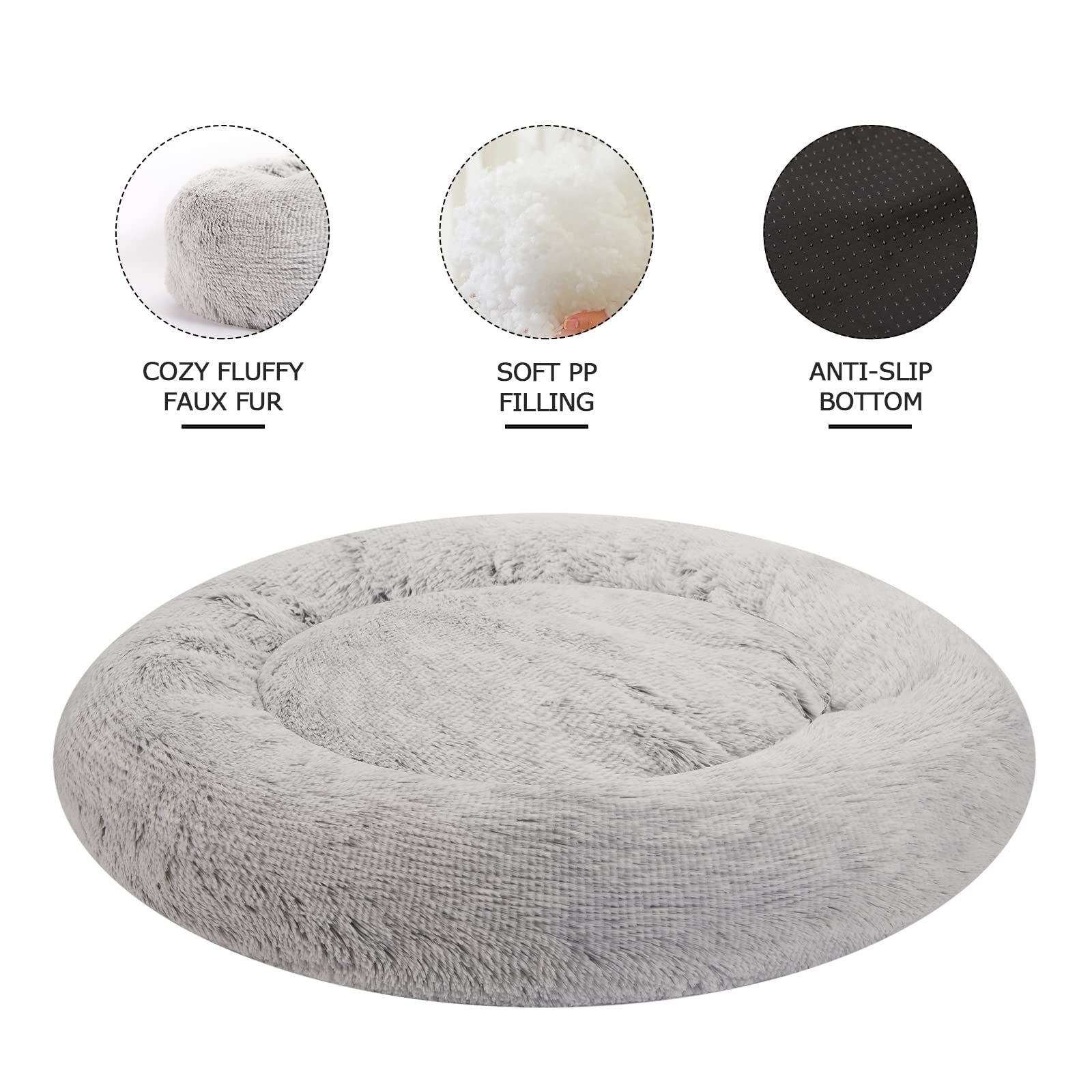 Bedfolks Calming Donut Bed round shape highlights a cozy nook for relaxed resting
