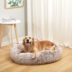 Bedfolks Calming Donut Bed side view highlights raised rim for neck support