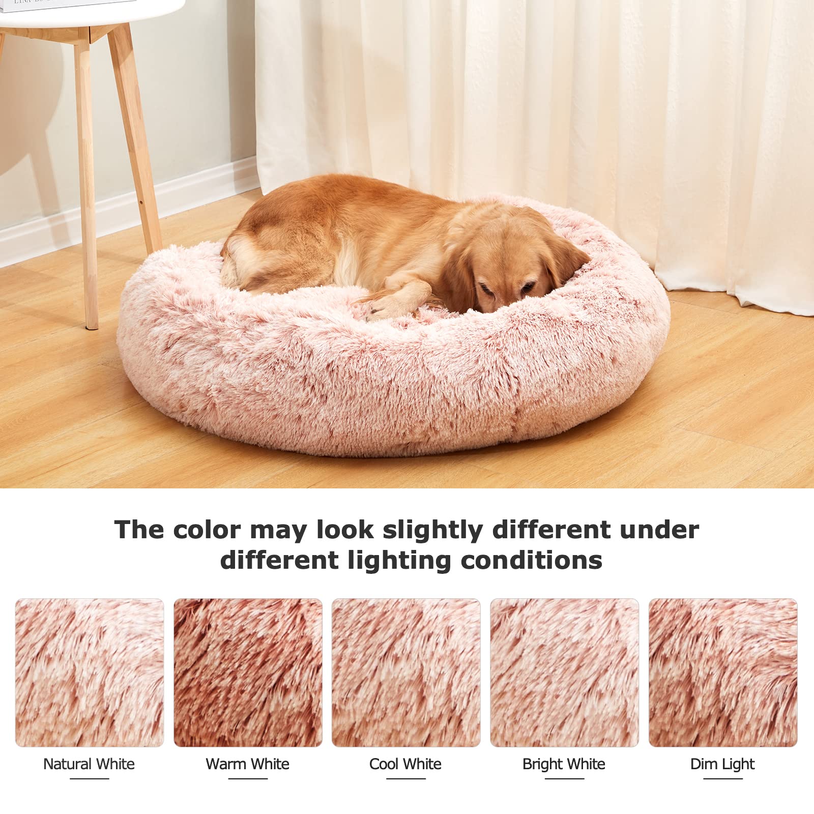 Bedfolks Calming Donut Dog Bed soft PP filling for plush comfort