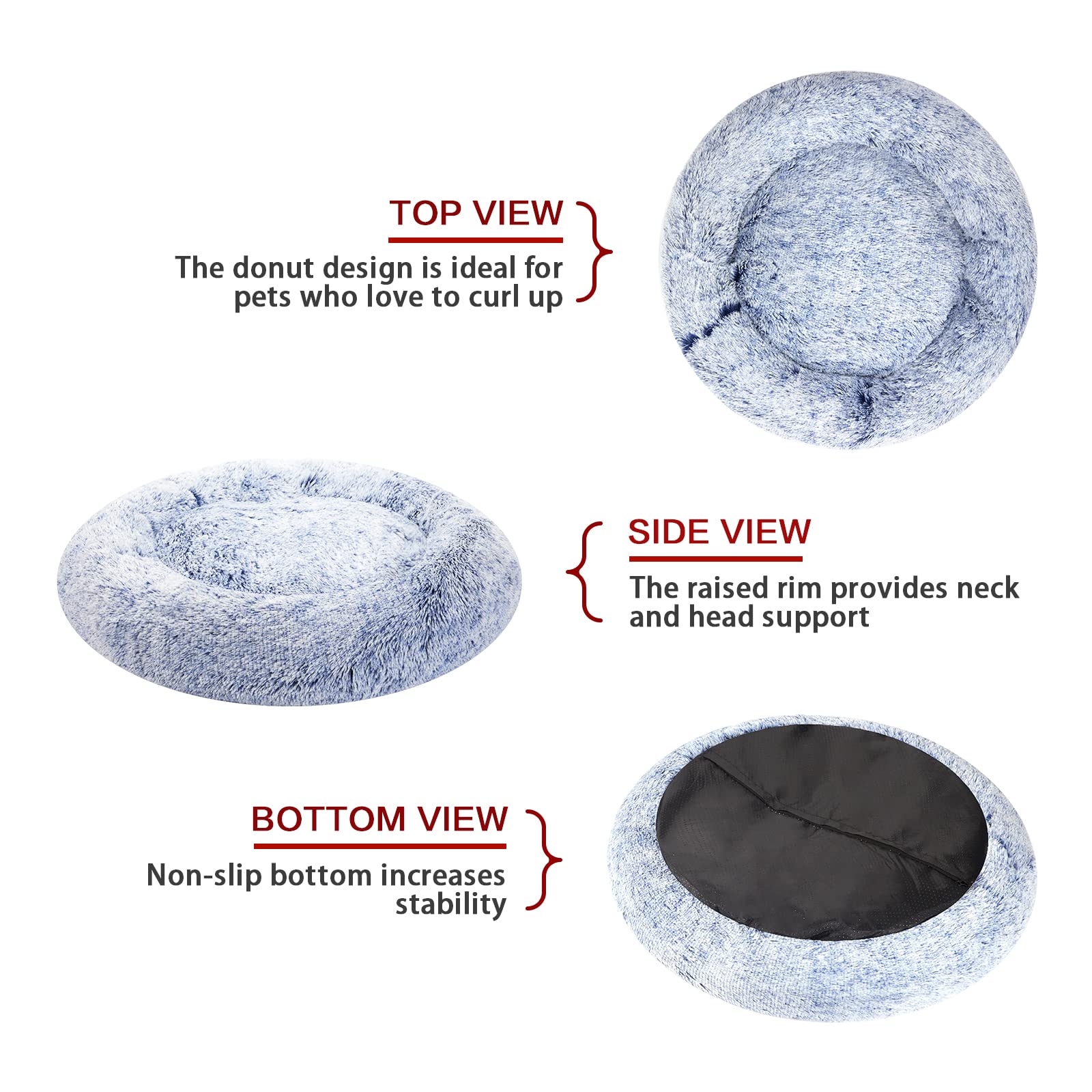Bedfolks Donut Bed non-slip bottom keeps it steady