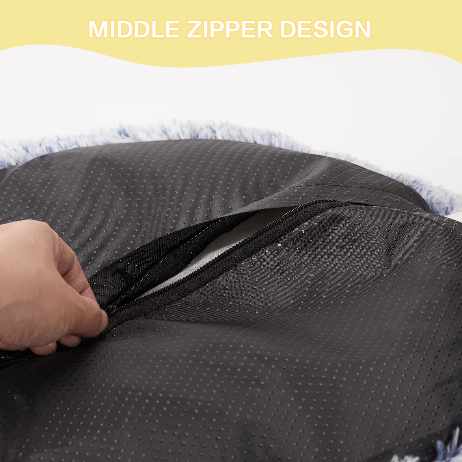 Bedfolks Calming Donut Bed raised rim aids neck support
