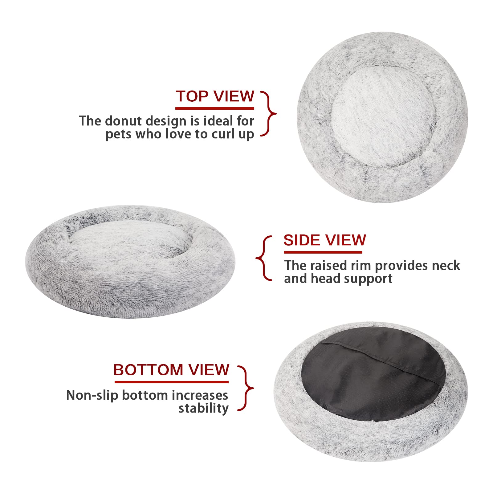Bedfolks Donut Bed anti-slip bottom keeps bed stable
