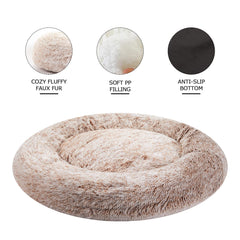 Bedfolks Donut Bed Non-Slip Bottom keeps pets secure on slick floors.