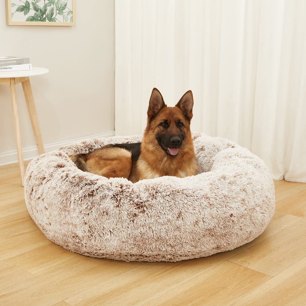 Bedfolks Extra-Large Donut Dog Bed 45-inch round for large dogs.