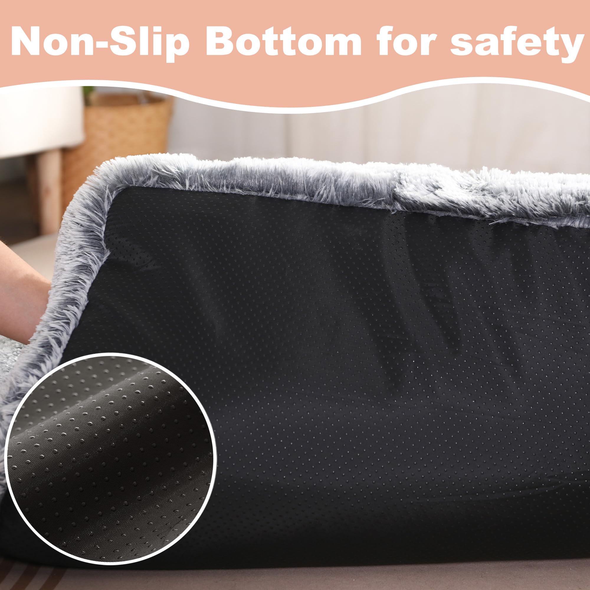 Bedfolks waterproof backside keeps stuffing safe from spills while your dog relaxes