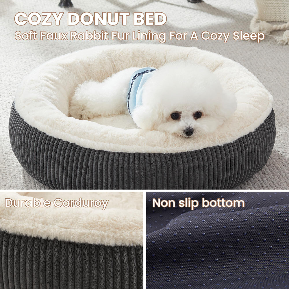 BedStill corduroy-sides calming-space with raised edges for anxious pets