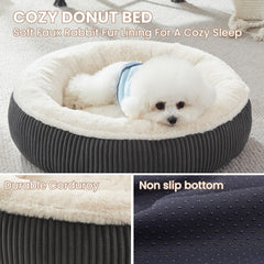 BedStill corduroy-sides calming-space with raised edges for anxious pets