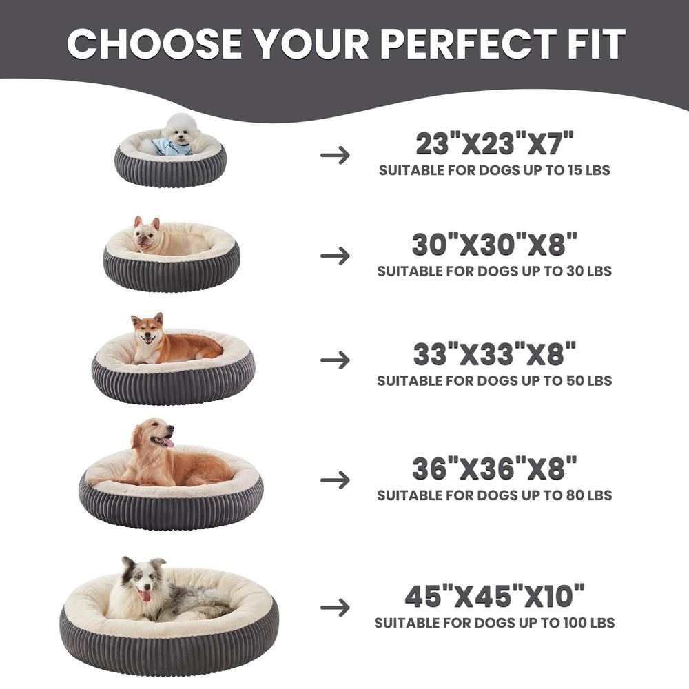 BedStill donut bed encourages dogs to sleep relaxed after play.