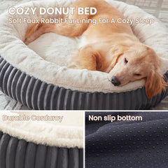 BedStill donut bed foam-polyfill closeup demonstrates plush comfort and support.