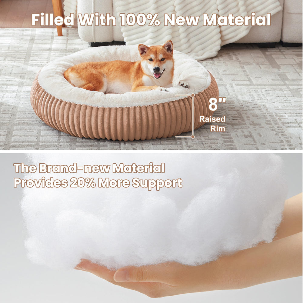 BedStill donut bed raised milk plush sides provide secure comfort