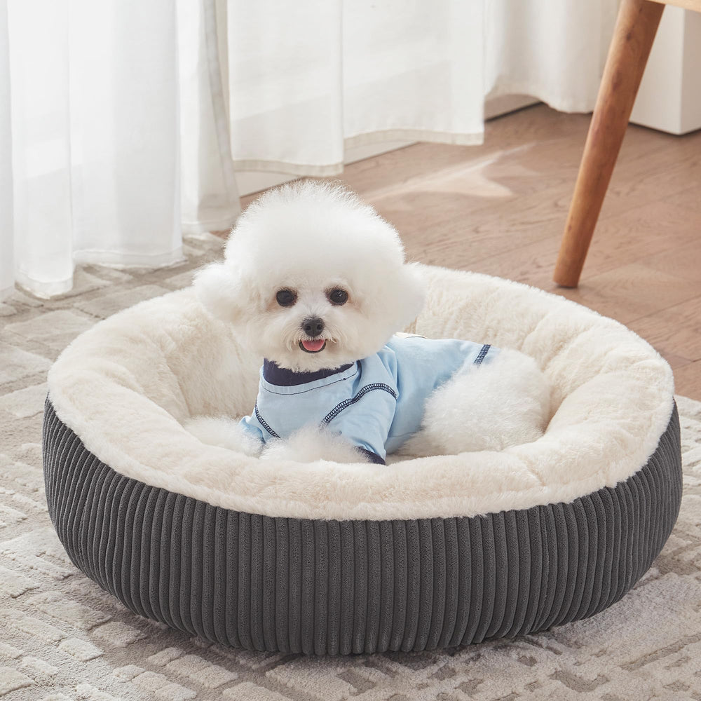 BedStill donut dog bed dark grey small for cozy support