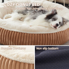 BedStill XL donut bed brown top view highlights cozy circular lounging space
