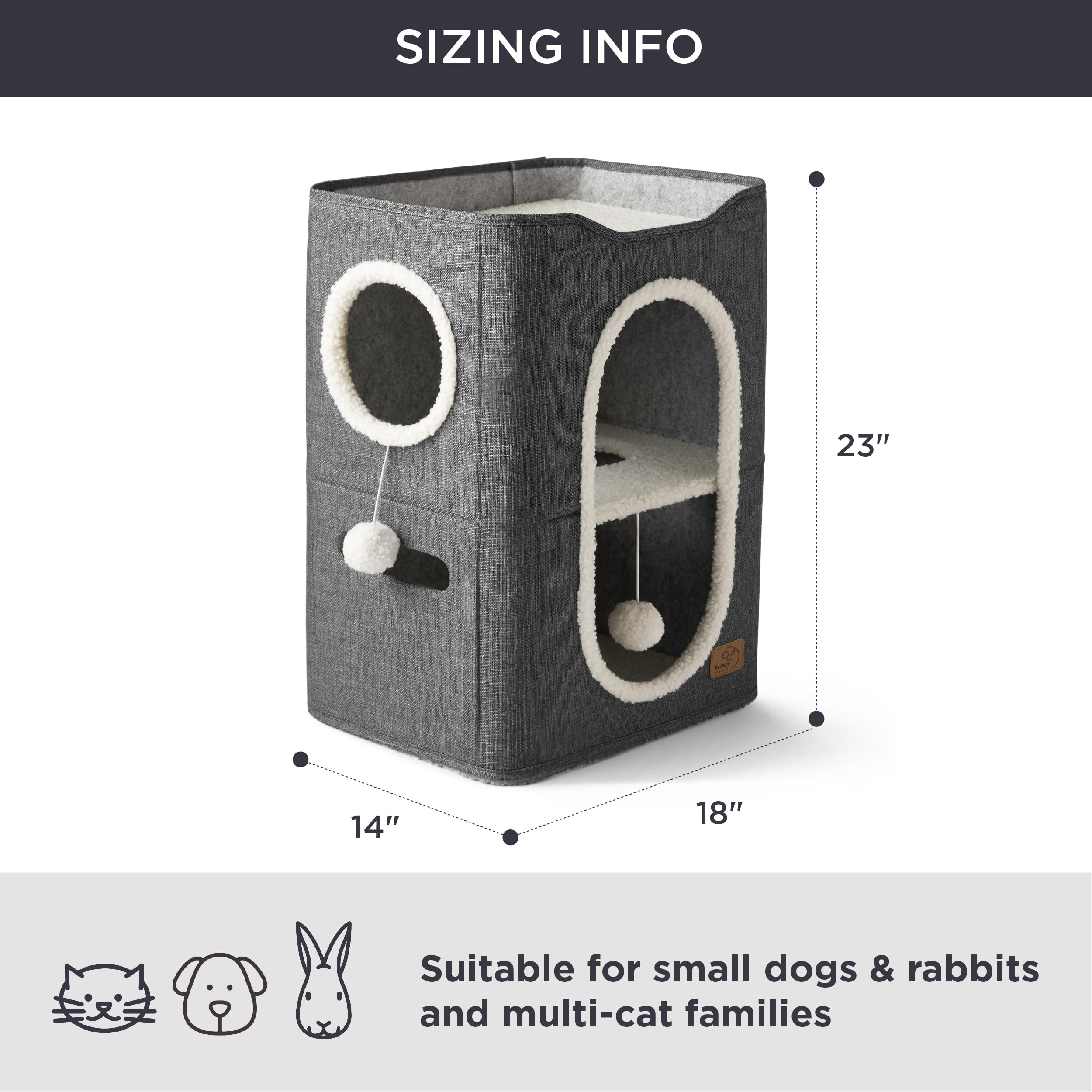 Bedsure 23x18x14 inch footprint fits versatile home placement.