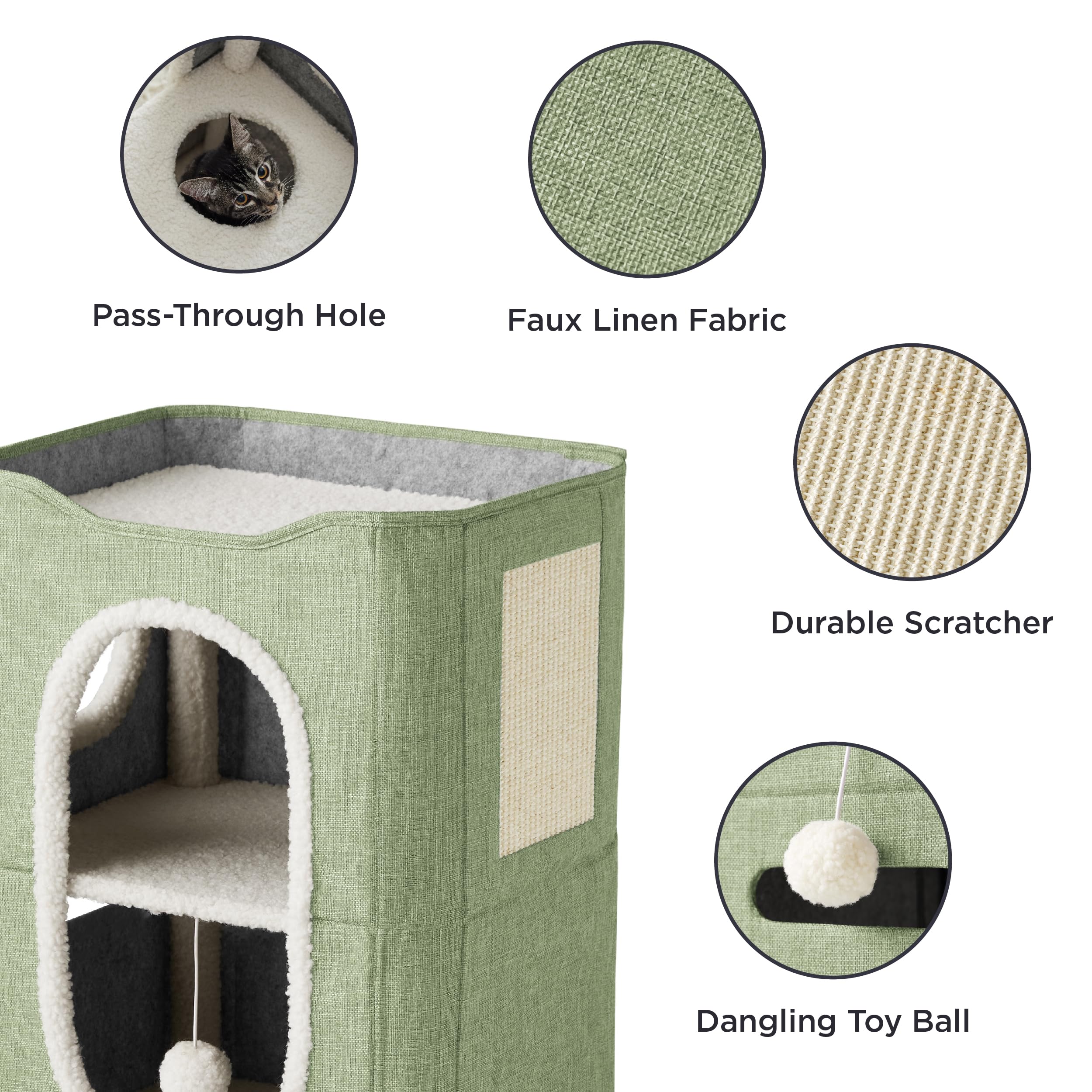 Bedsure cat house peek-a-boo opening invites playful exploration.