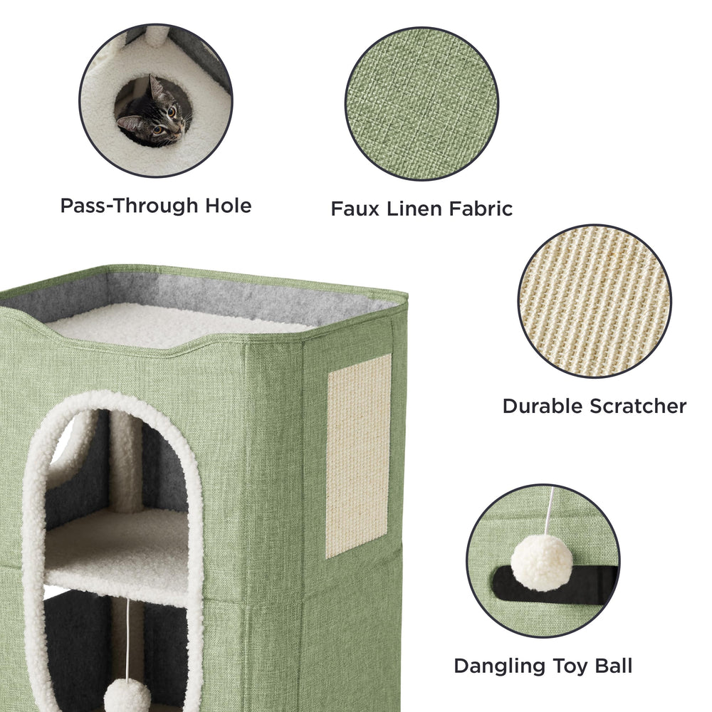 Bedsure cat house peek-a-boo opening invites playful exploration.