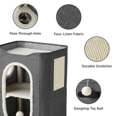 Bedsure plush lambswool fabric on the cat house delivers soft comfort.