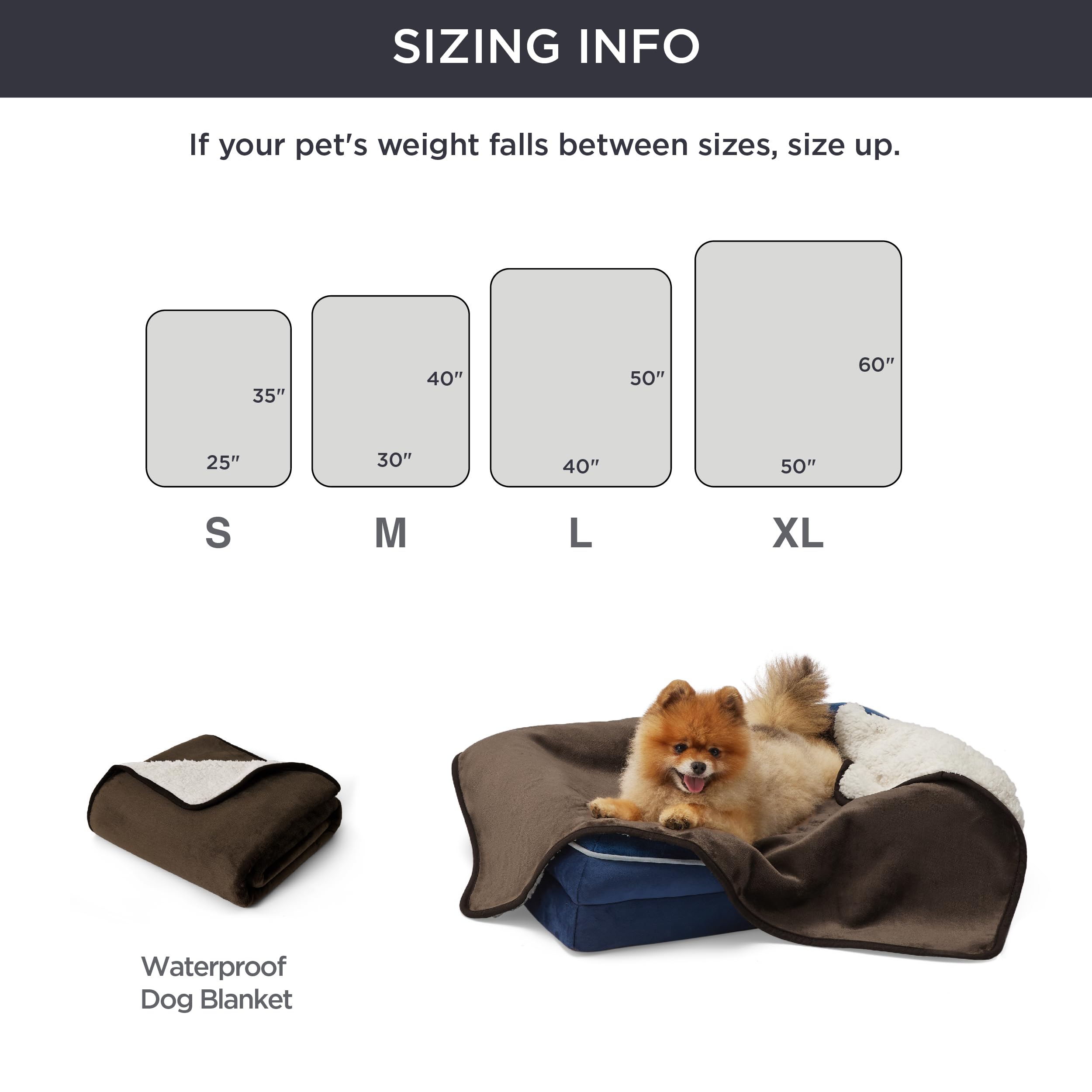 Bedsure 40x50 dog blanket coffee brown fits sofas and beds for protection.