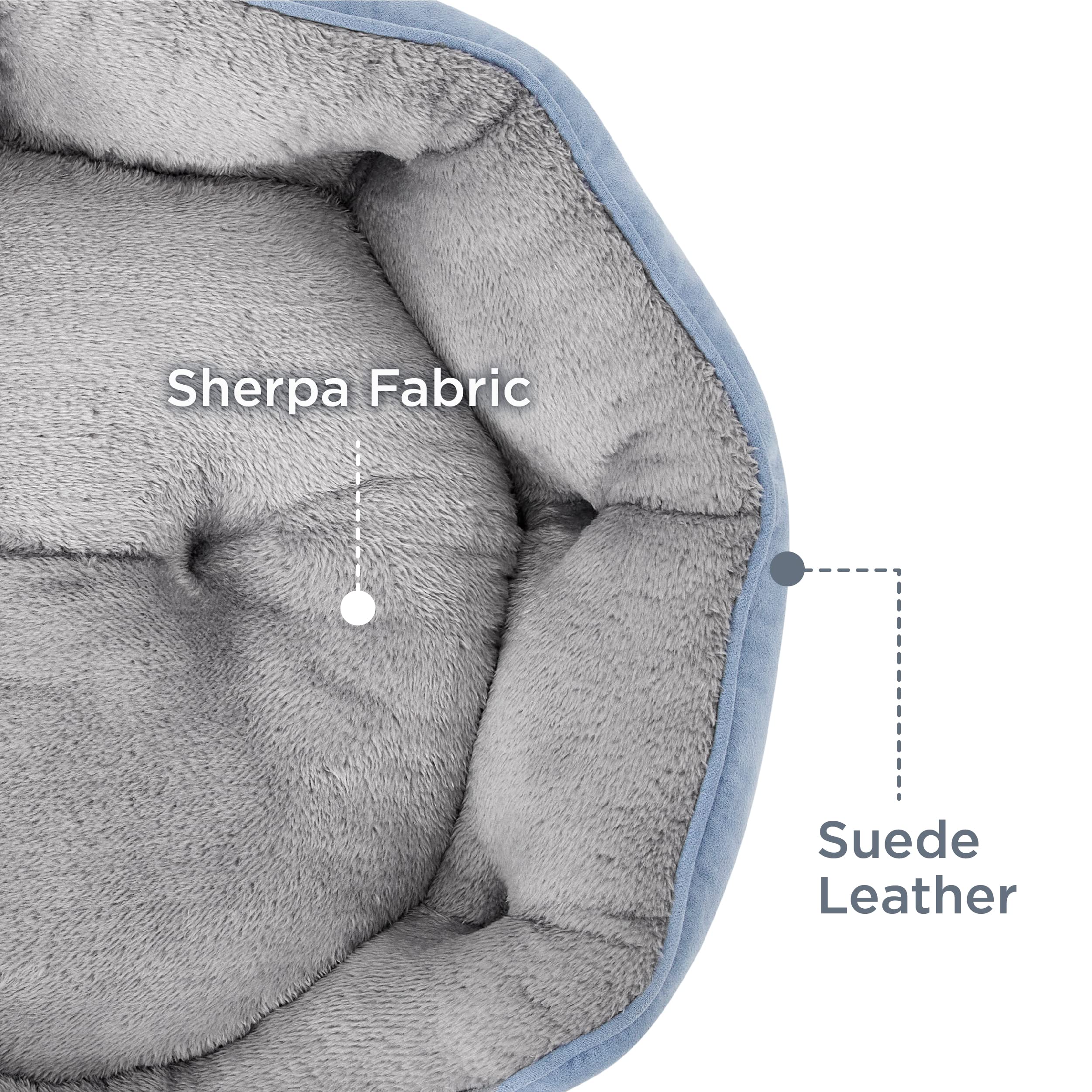 Bedsure Allure round bed with non-slip bottom keeps pets secure on slick floors.