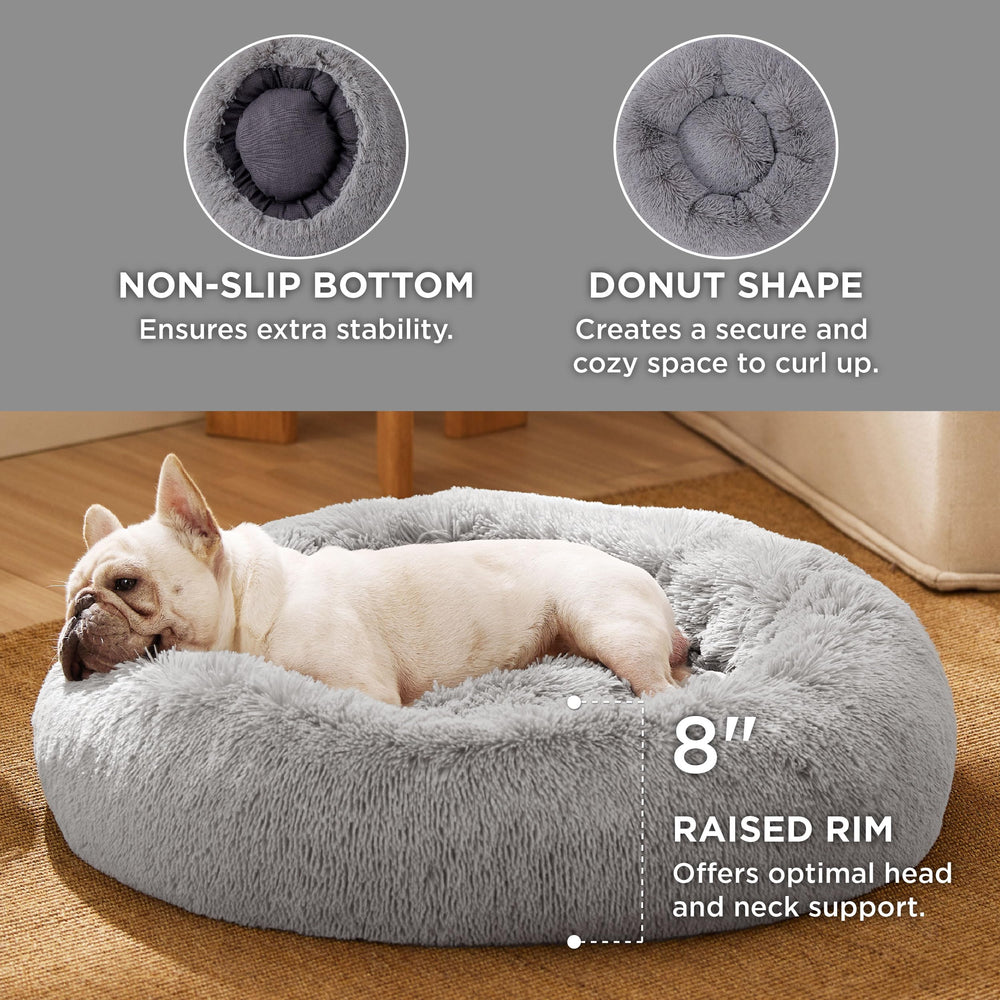 Bedsure anti-slip base keeps small pet bed in place on floors.
