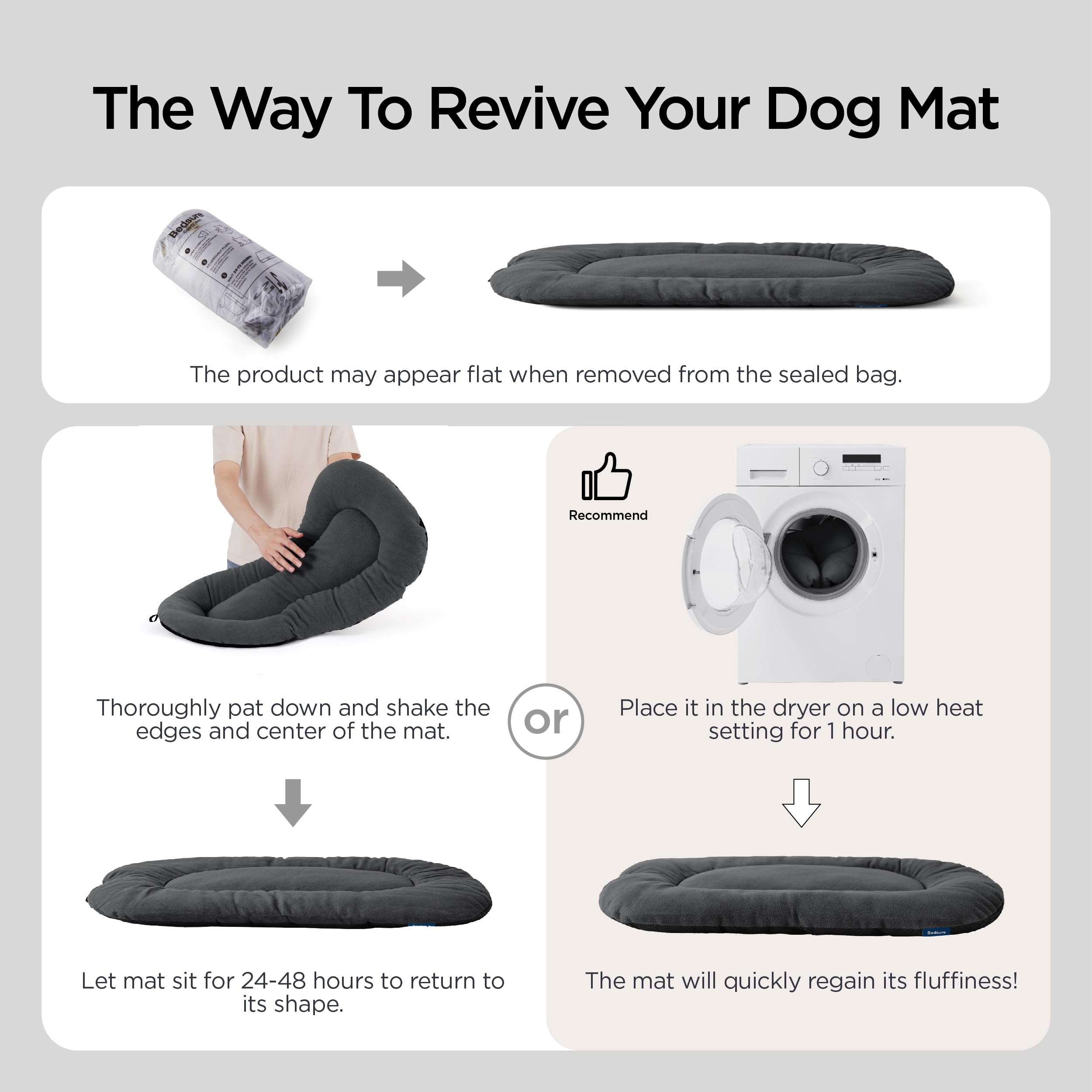 Bedsure anti-slip bottom keeps pad in place during rest