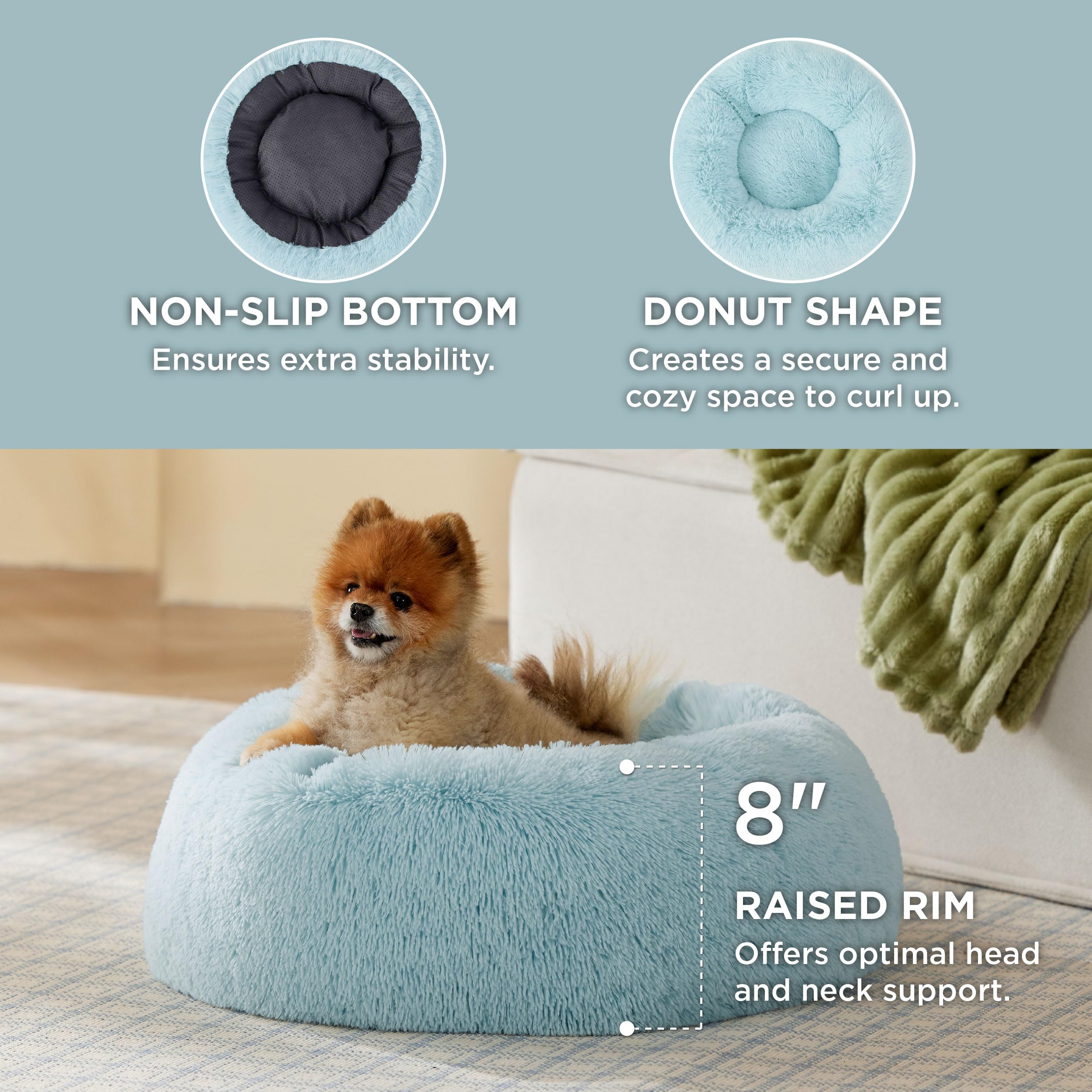 Bedsure calming donut bed round design provides secure space for anxious pets
