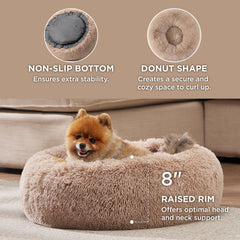 Bedsure calming cat bed machine washable cover, easy cleanup after cozy naps.