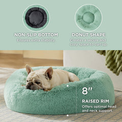 Bedsure calming donut bed apple green non-slip base keeps bed in place