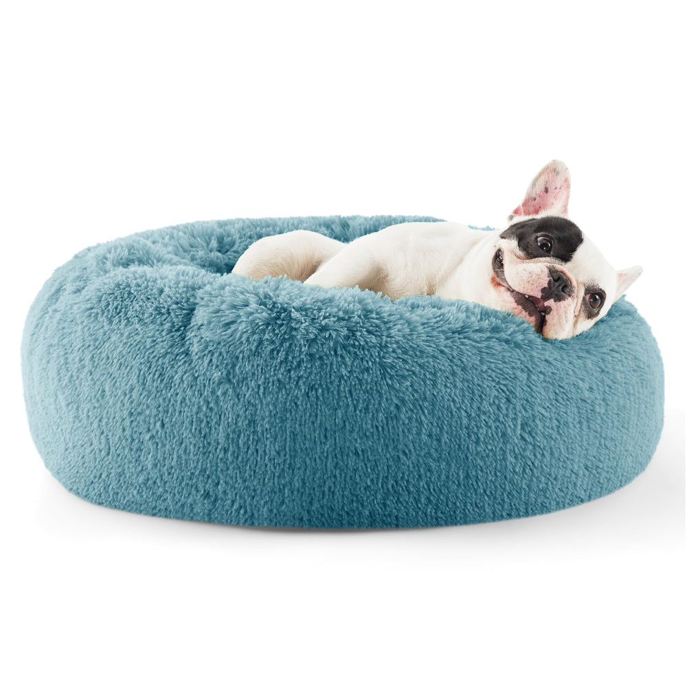 Bedsure calming donut bed outer view showing plush faux fur for cozy naps.