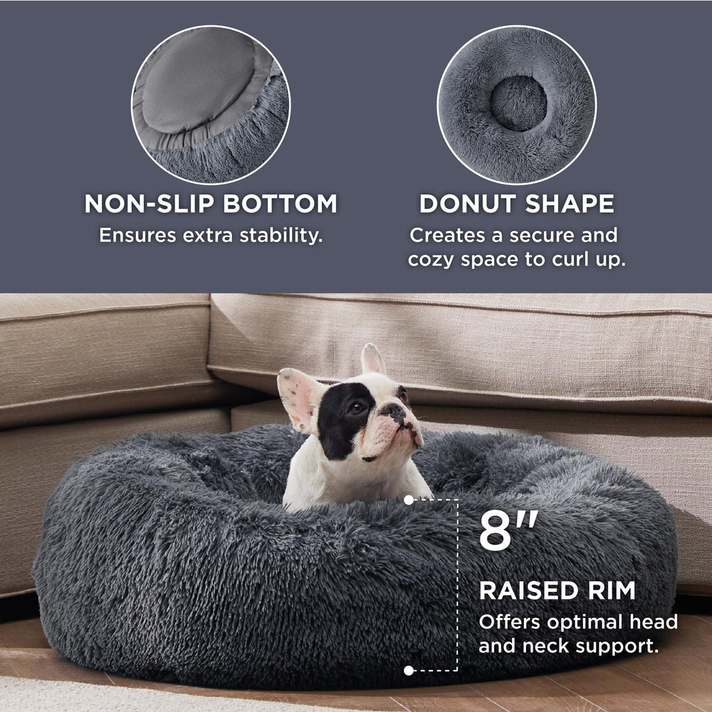 Bedsure Calming Donut Bed round shape supports dogs during cozy naps