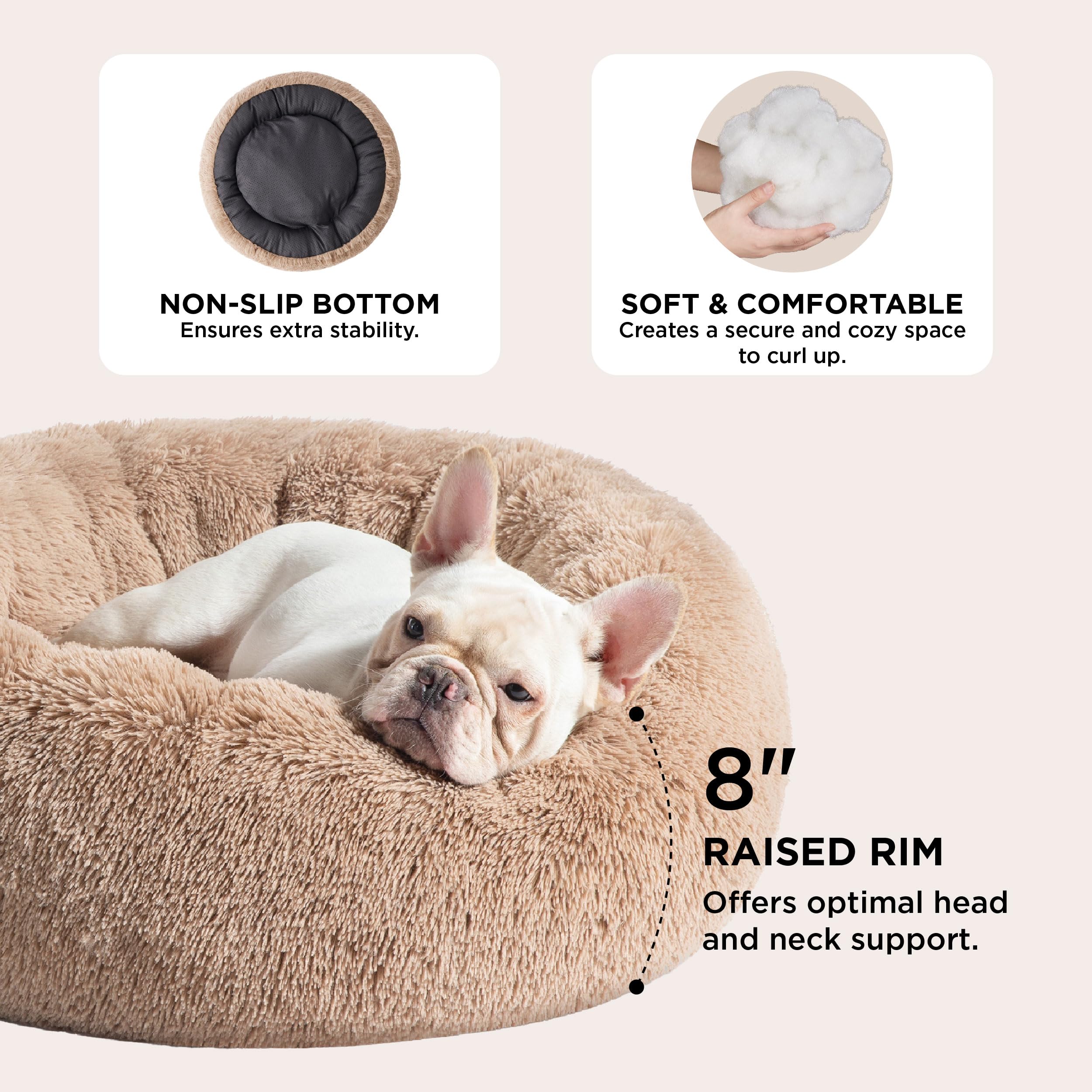 Bedsure camel donut bed nap time setup for calm lounging