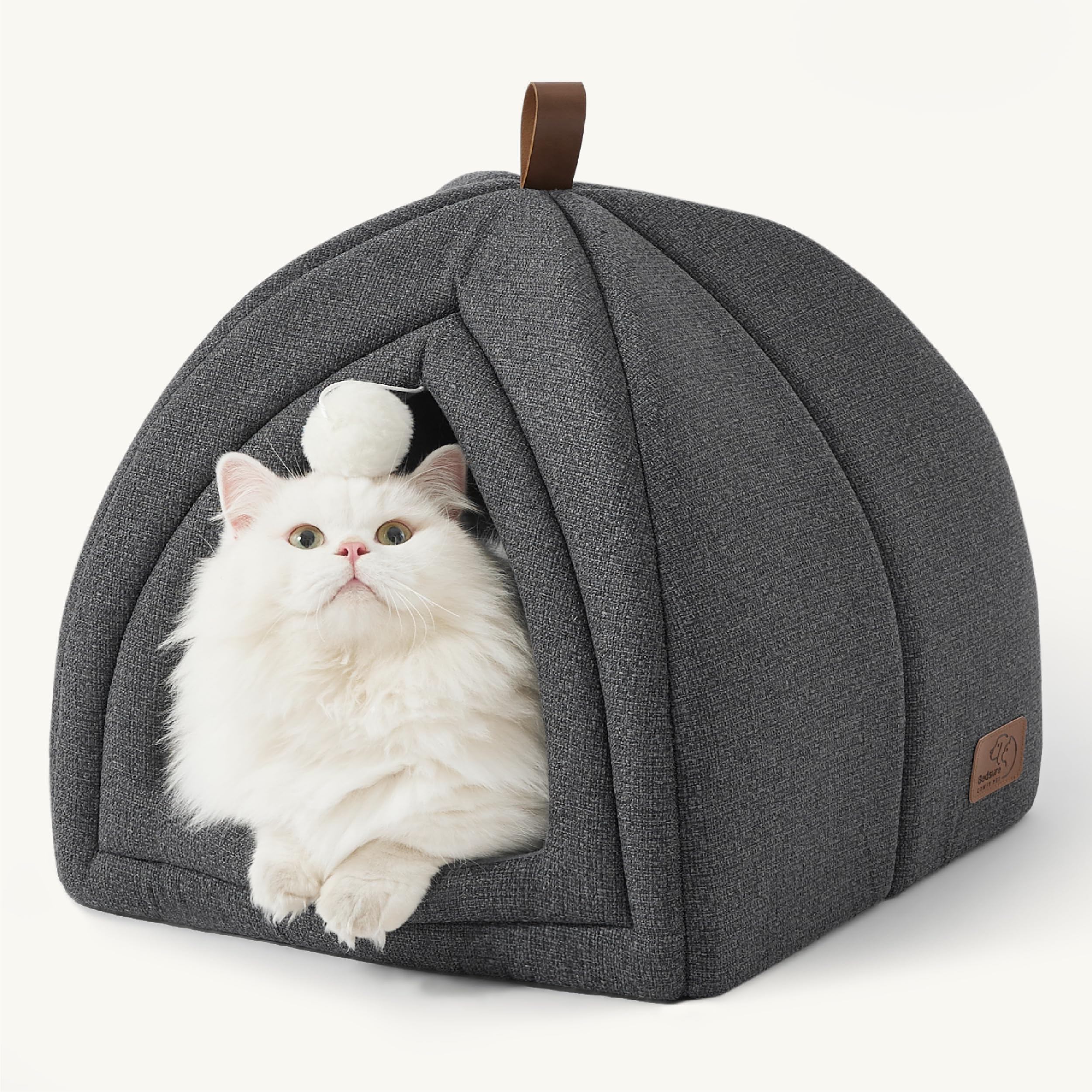 Bedsure cat bed 2in1 cave house shows cozy retreat for kittens and small pets at home