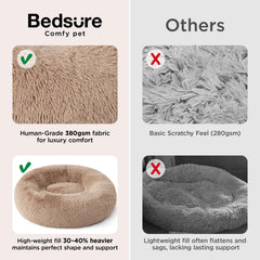 Bedsure cat bed closeup faux fur texture, emphasizing plush comfort and warmth.