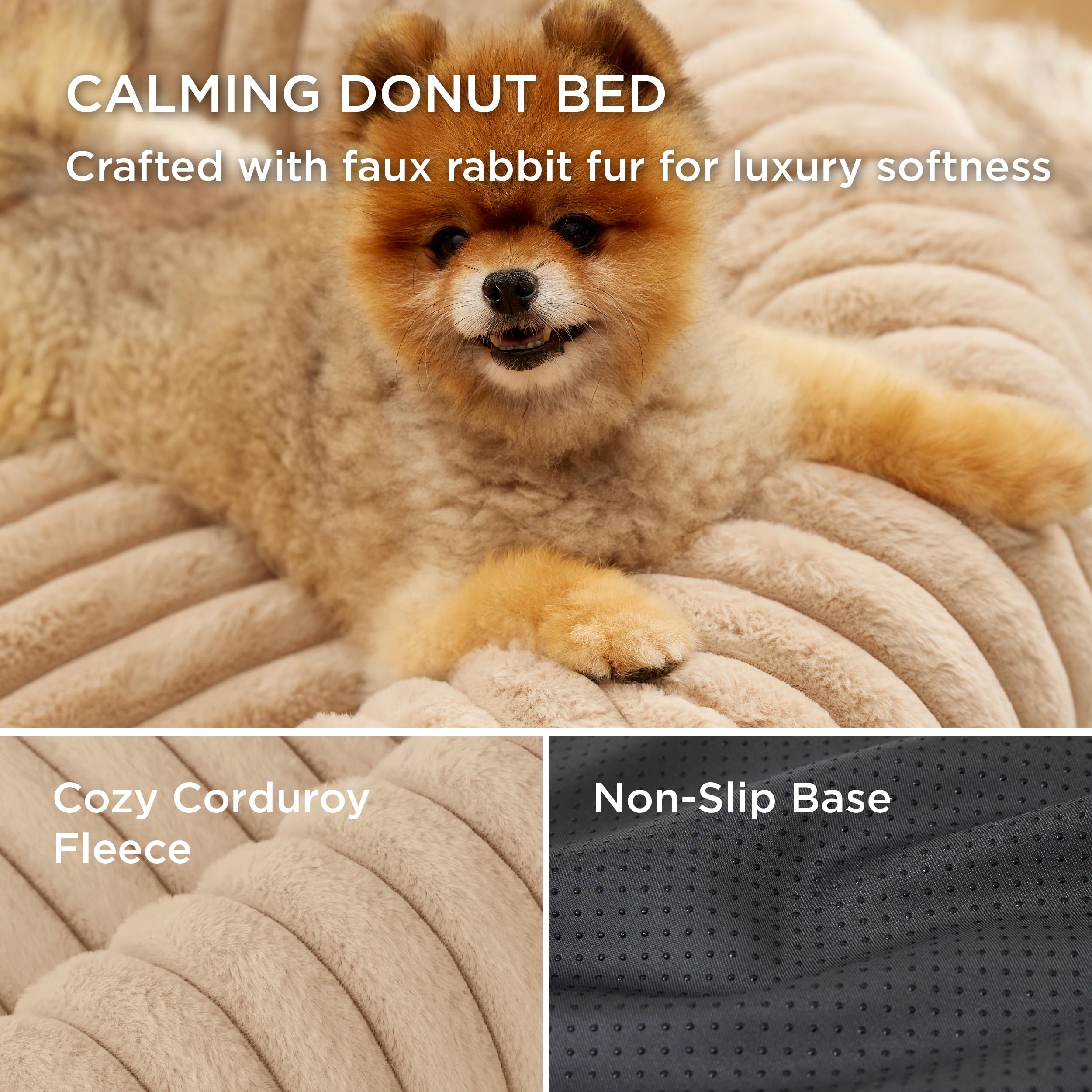 Bedsure cat bed density foam and polyfill detail conveys deep cushioning for joints.