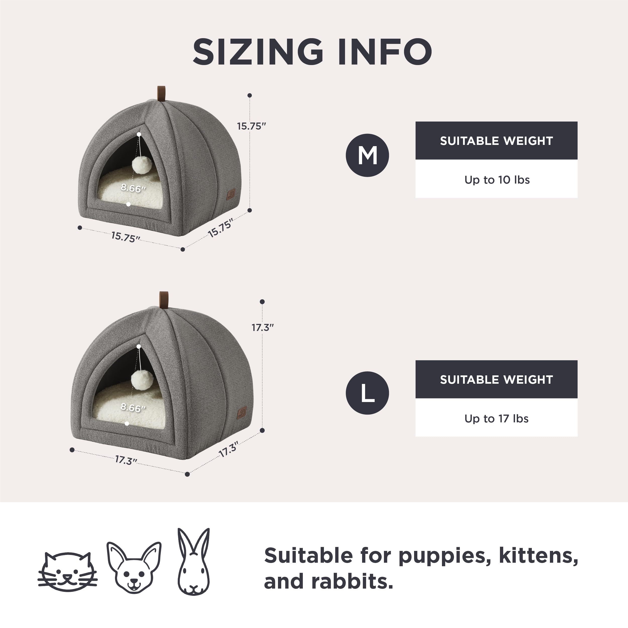 Bedsure foldable cat bed with hand strap for portable comfort
