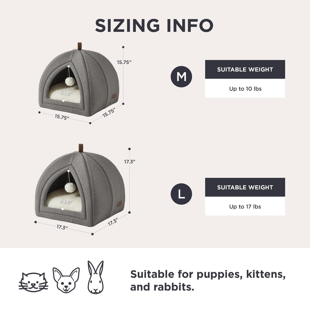 Bedsure foldable cat bed with hand strap for portable comfort