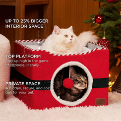 Bedsure cat bed with fluffy hanging ball for playful engagement