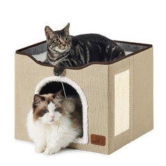 Bedsure cat bed indoor cave brown for private, cozy naps