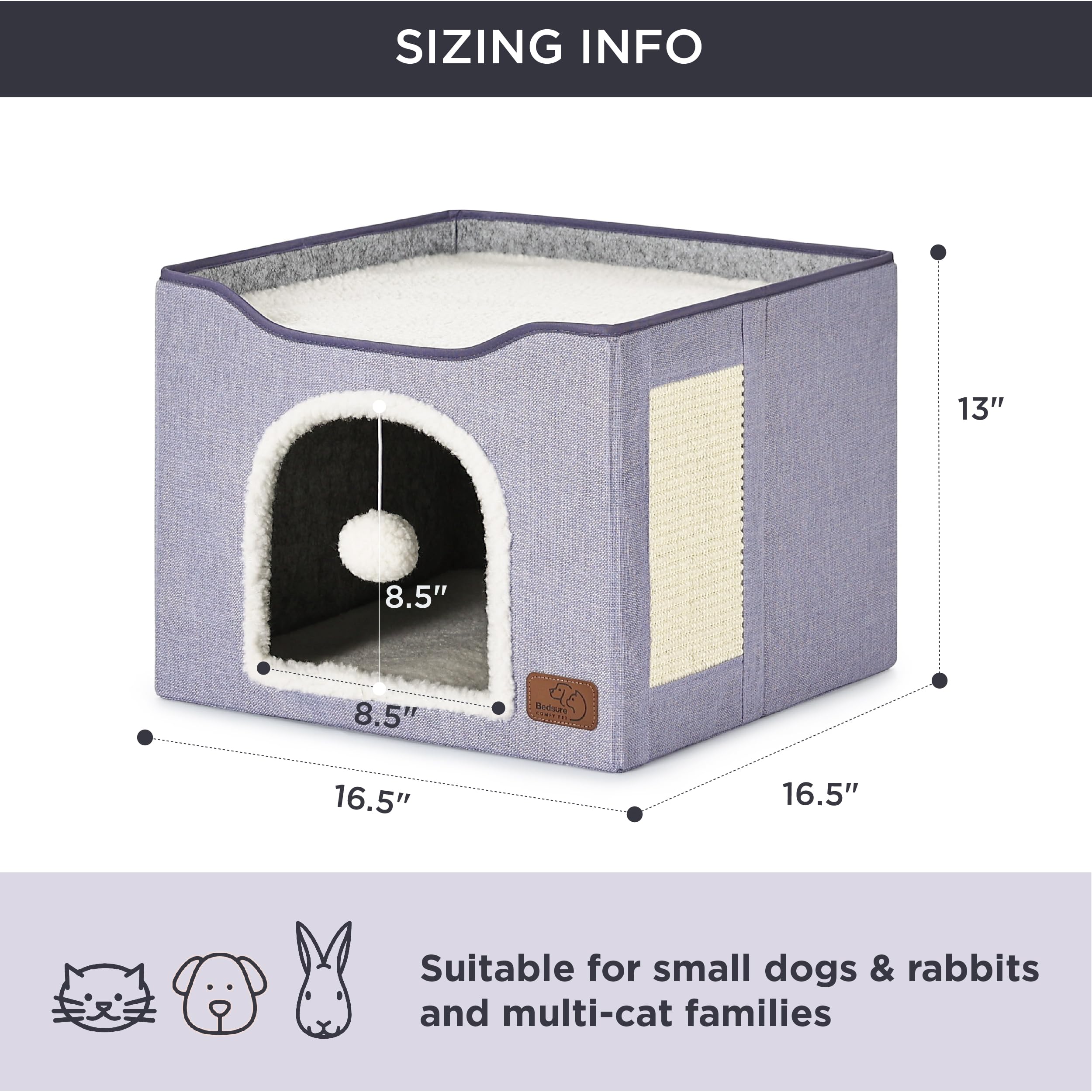 Bedsure cat bed indoor cave assembly-ready setup for quick use