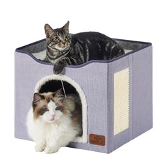 Bedsure cat bed indoor cave front view highlights a cozy hideaway for naps