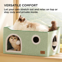 Bedsure cat bed interior showing cozy hideaway for pets and play.