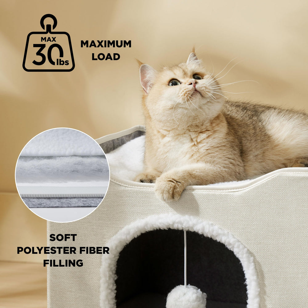 Bedsure cat bed ivory sisal scratching board supports playful scratching and nail care.